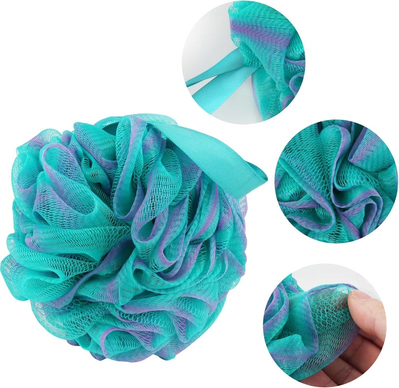 F-U Store Loofah Sponge Shower Loofahs 70g Bath Sponges Mesh Balls 4 Multi Color for Body Scrubber Exfoliator Wash Back Scrubbers Bathroom Men Women 4 Pack Cleaning Bathing Accessories - Image 4